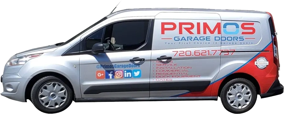 Primos Garage Doors LLC service vehicle high quality garage door repair Lafayette CO services