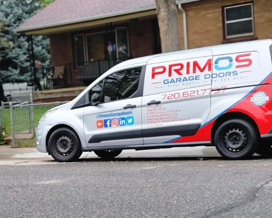 Primos Garage Doors LLC service van