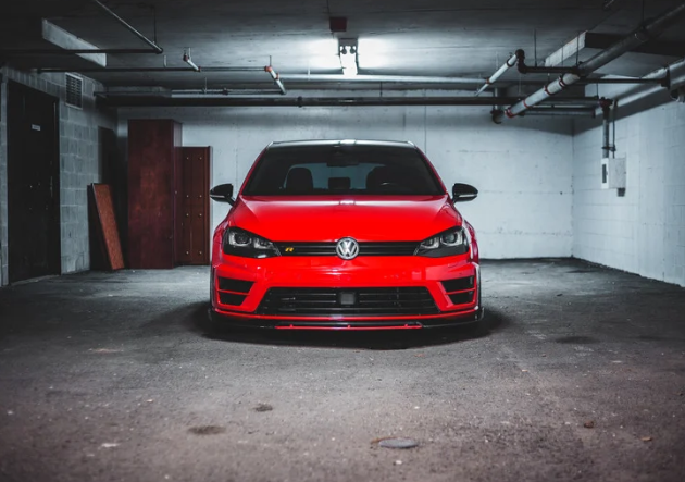 Car in garage door